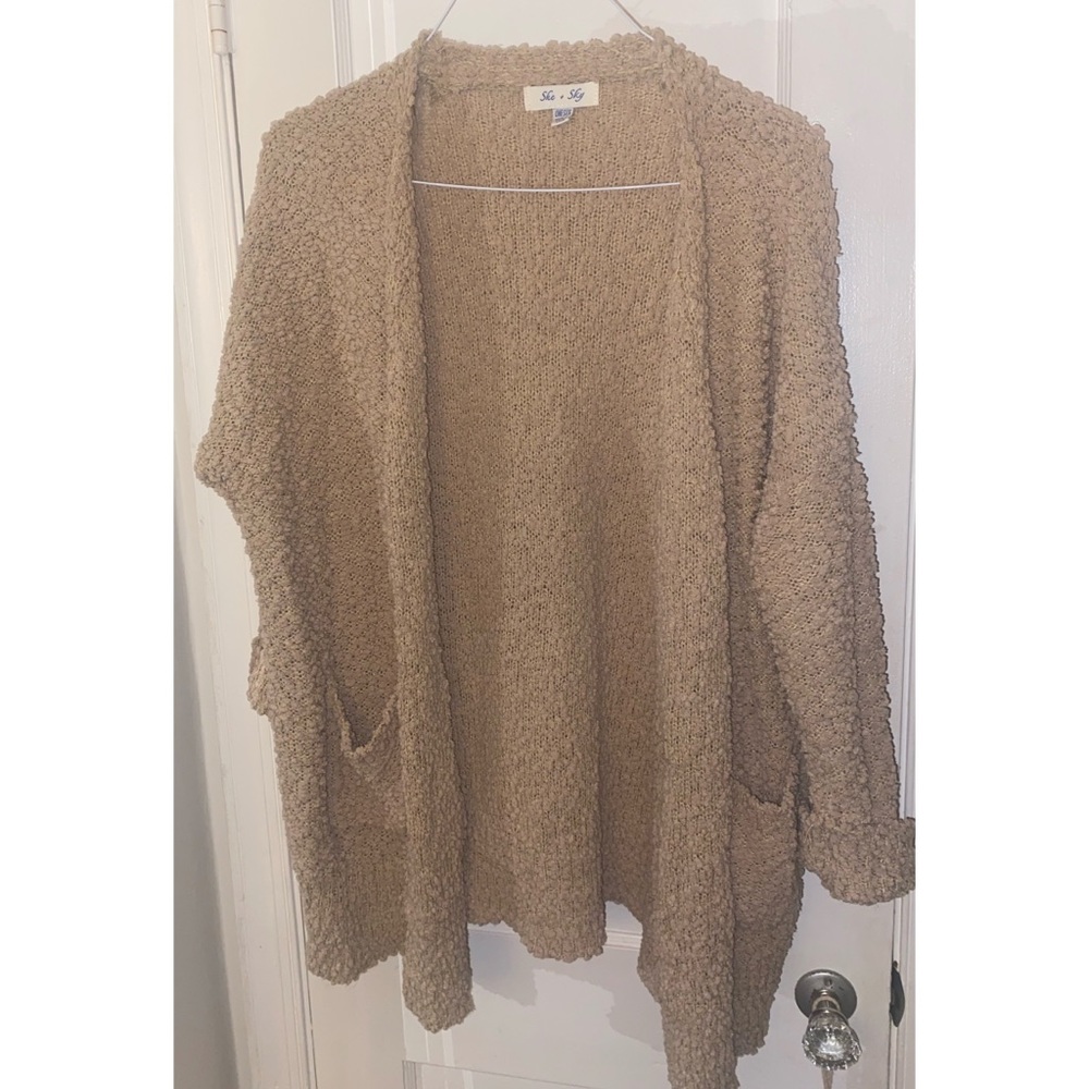 She + Sky Women’s Open Front Popcorn Knit Cardigan - NWOTS